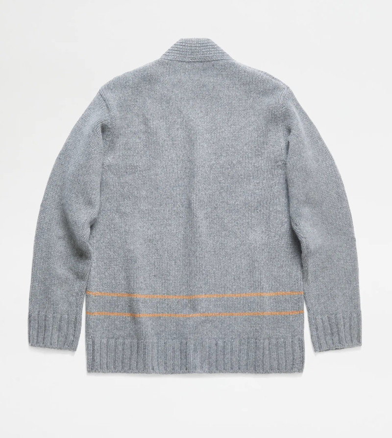 CASHMERE BLEND CARDIGAN - GREY 4