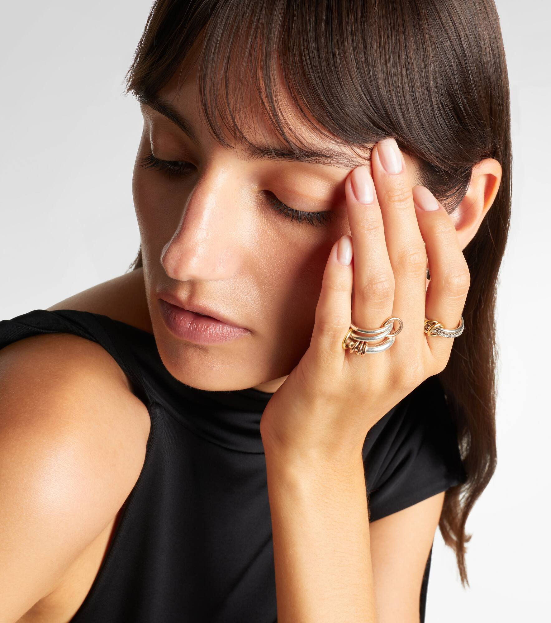 Orion sterling silver and 18k gold linked rings - 2
