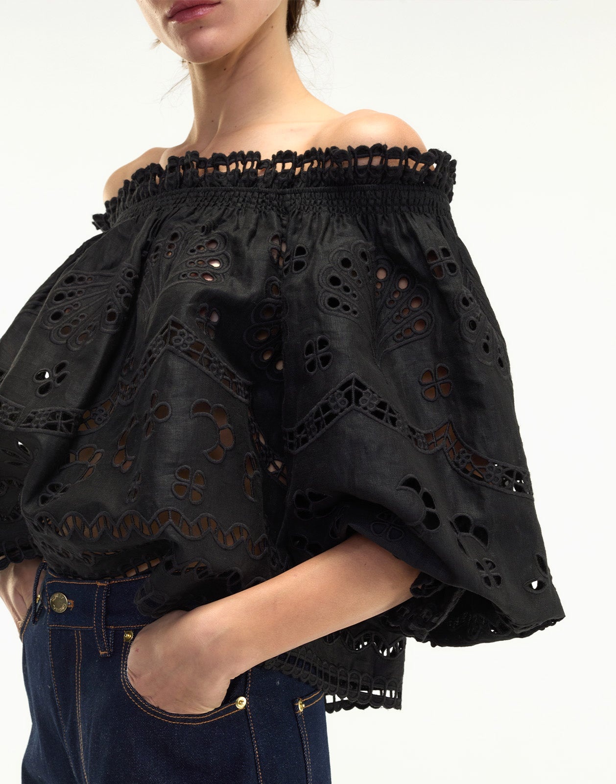 Eva Embroidered Linen Blouse - 4