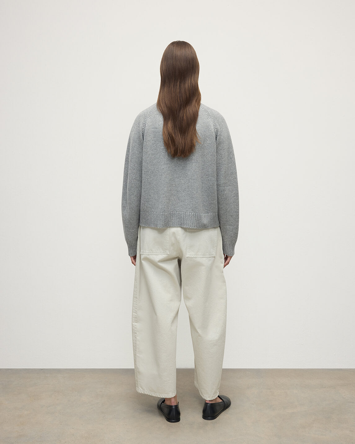 Relaxed Fit Grey Cashmere Cardigan - 4