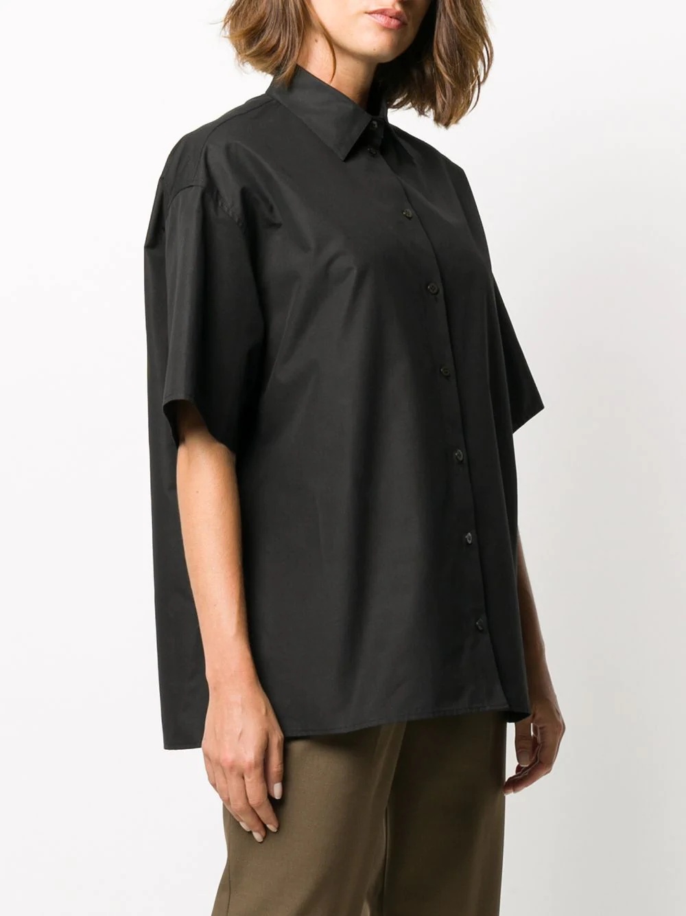 plain button shirt - 3