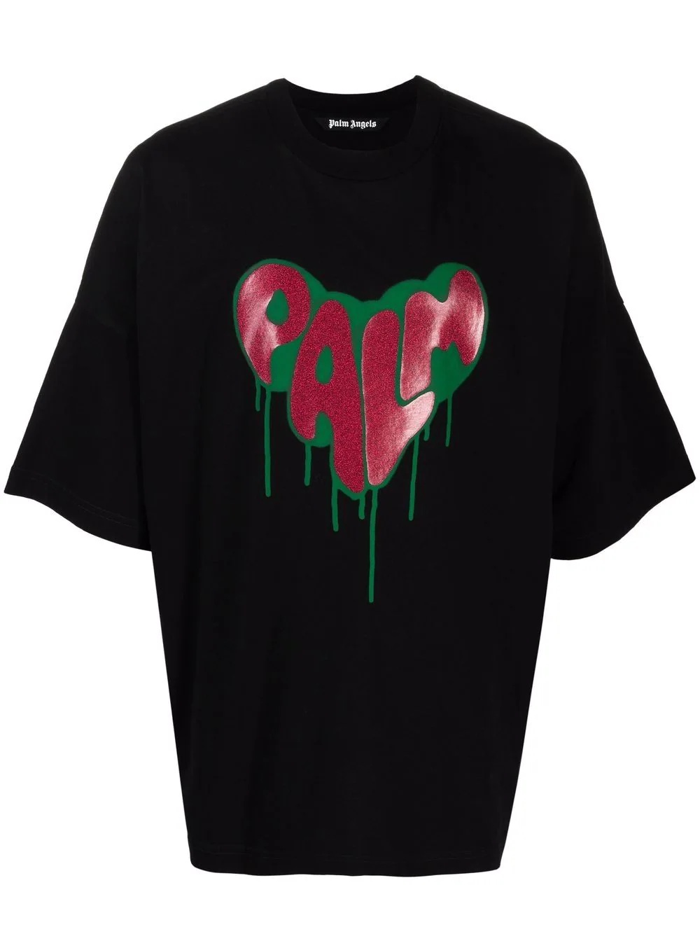 spray heart print T-shirt - 1