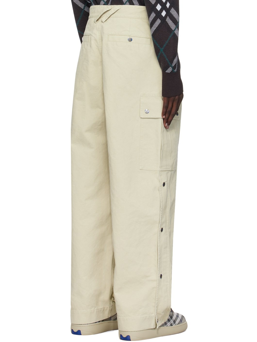 Off-White Cotton Cargo Pants - 3