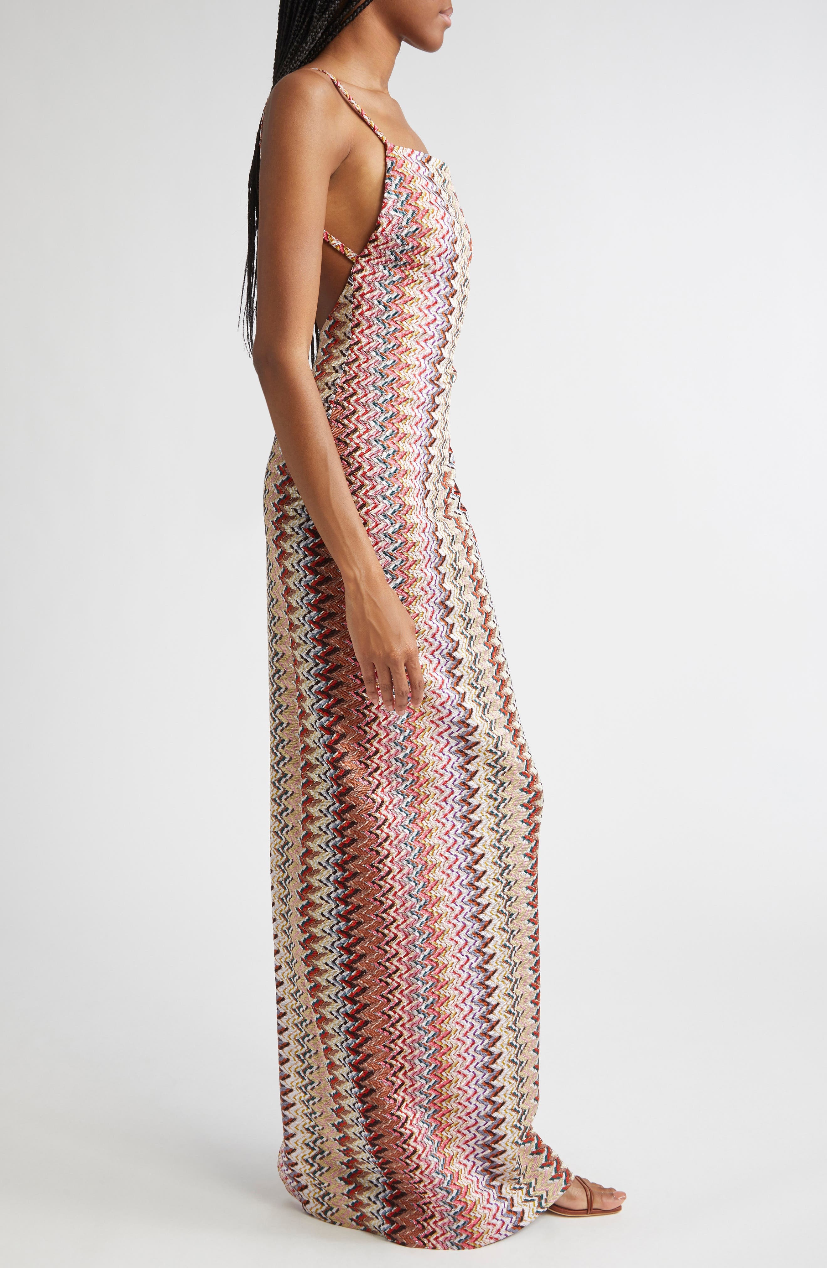 Missoni Metallic Zigzag Knit Maxi Dress in Multicolor at Nordstrom - 3