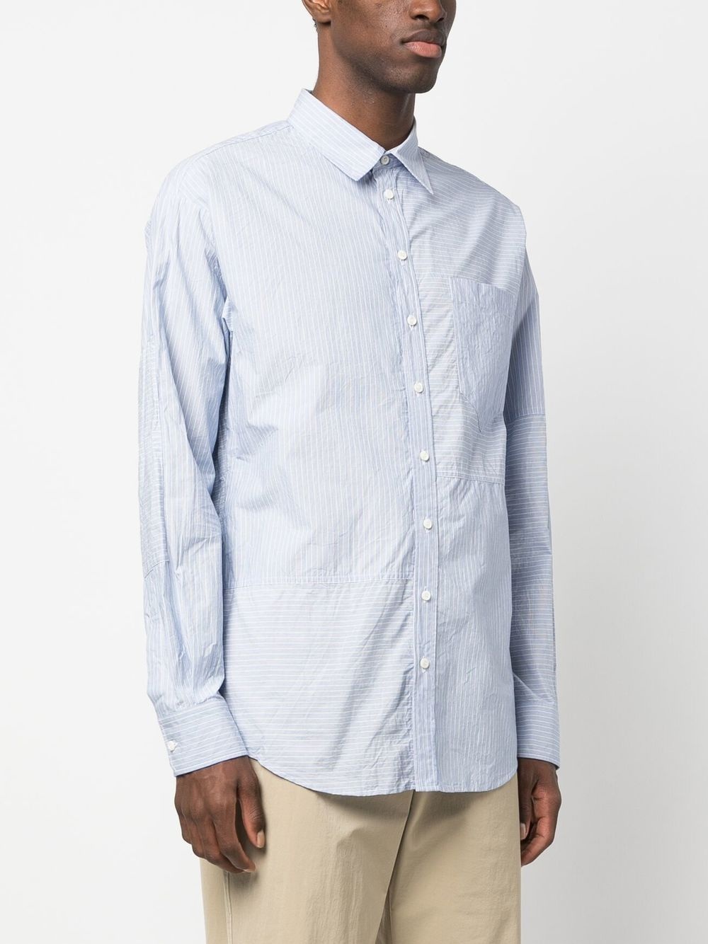 stripe-pattern cotton shirt - 3