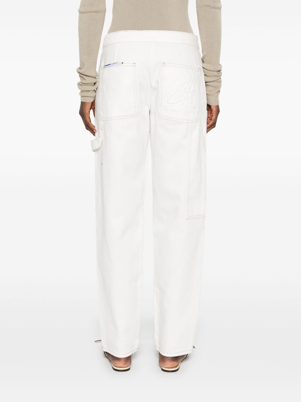logo-embossed trousers - 4
