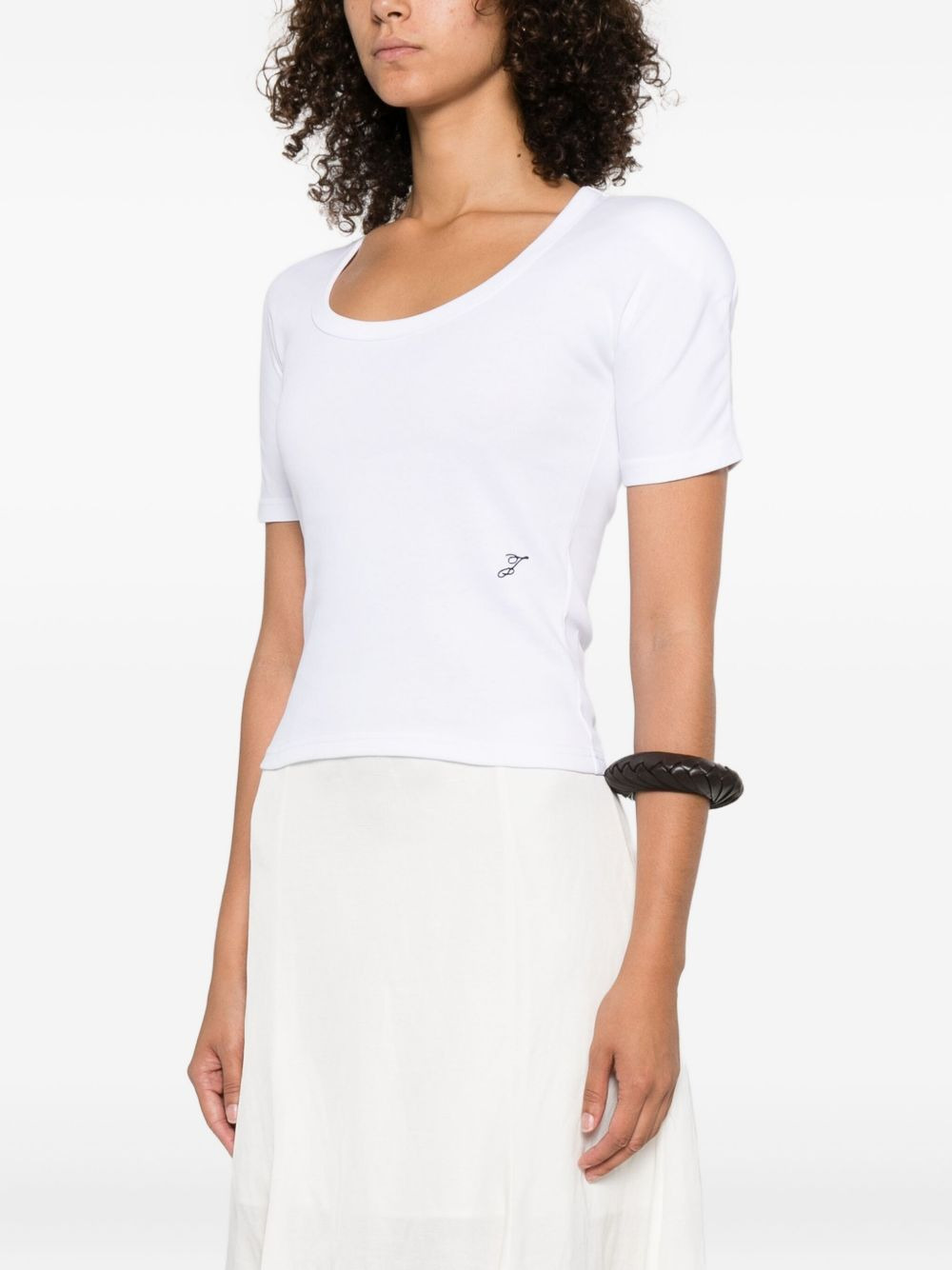 scoop-neck cotton T-shirt - 3
