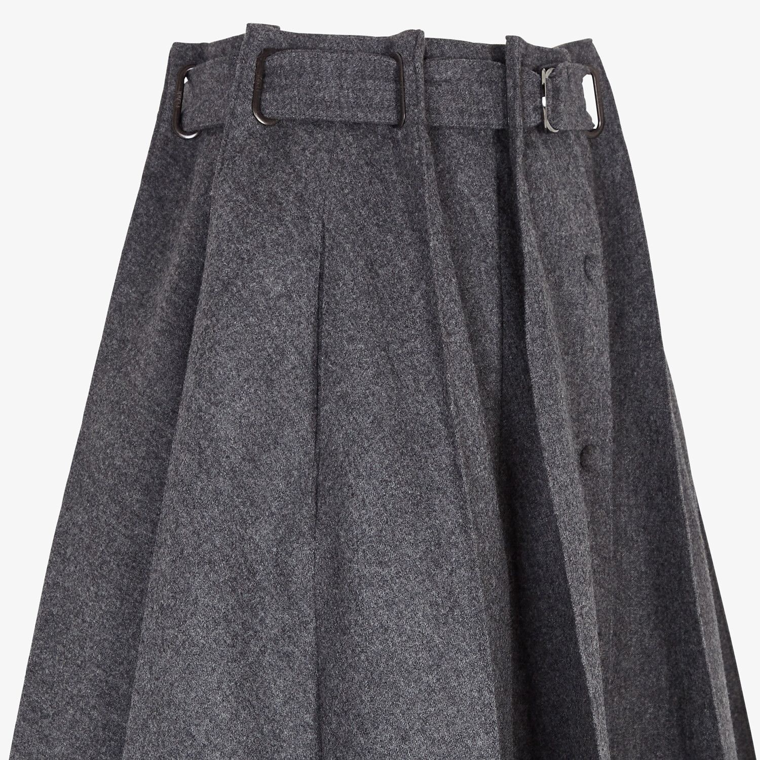 Gray cashmere and flannel skirt - 3