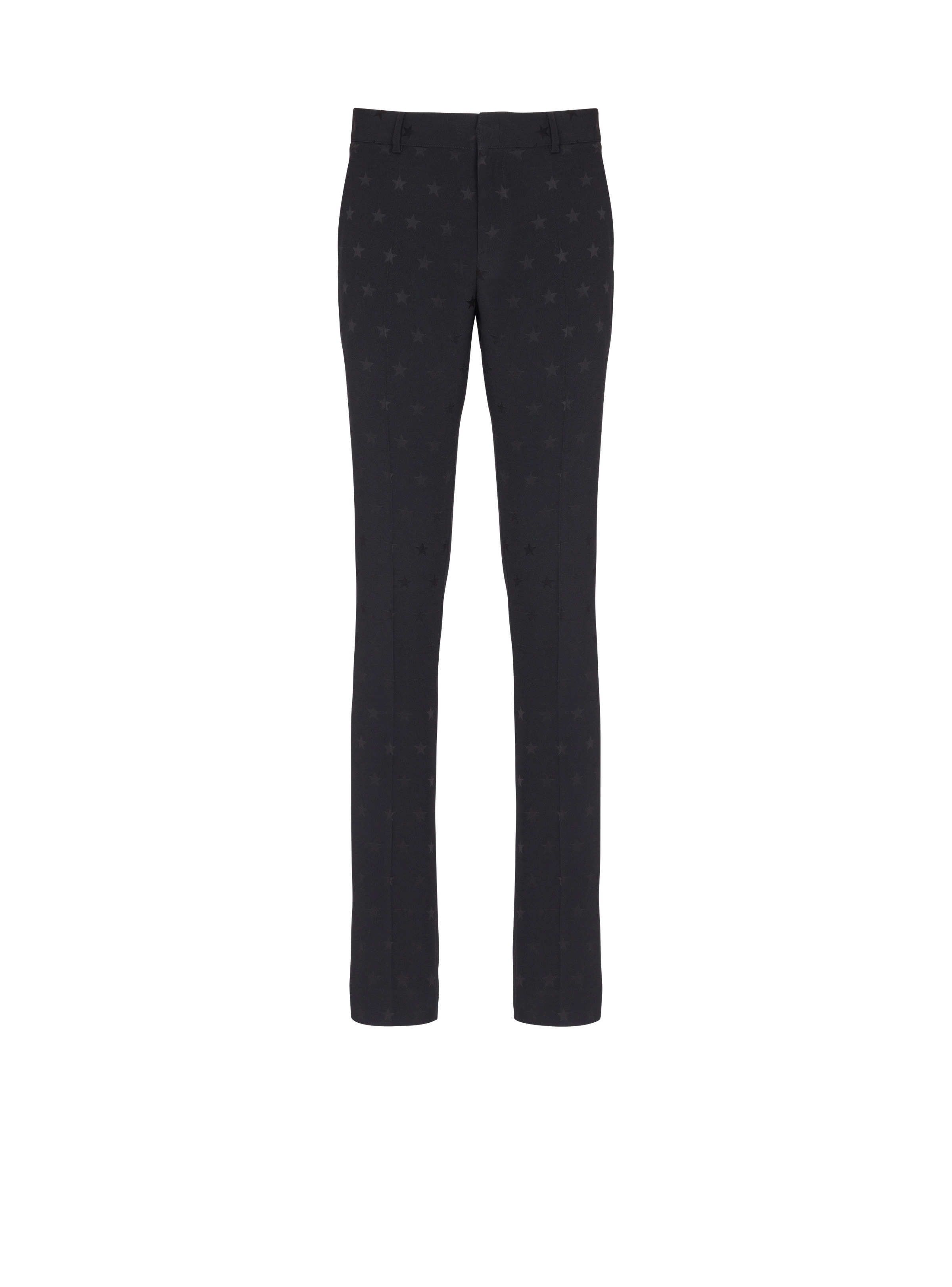 Jacquard crepe trousers with stars - 1