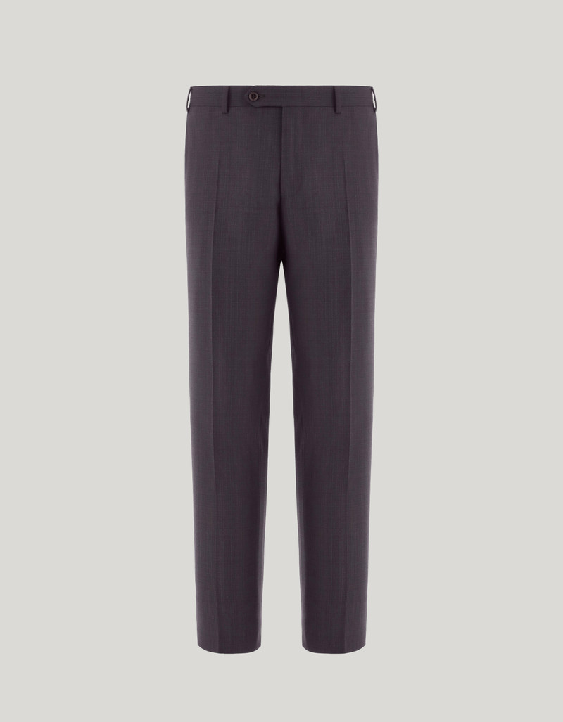 BROWN HIGH-WAISTED IMPECCABILE WOOL PANTS 1