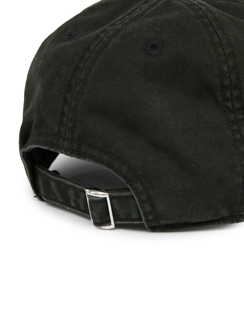 Men's Embroidered Cotton Canvas Baseball Cap - Washed Black 3