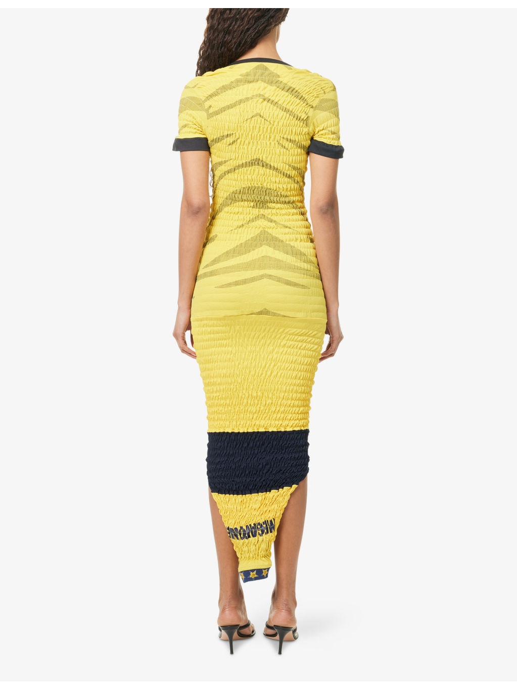 Reconstitued Shirred Football Woven Maxi Dress - 4
