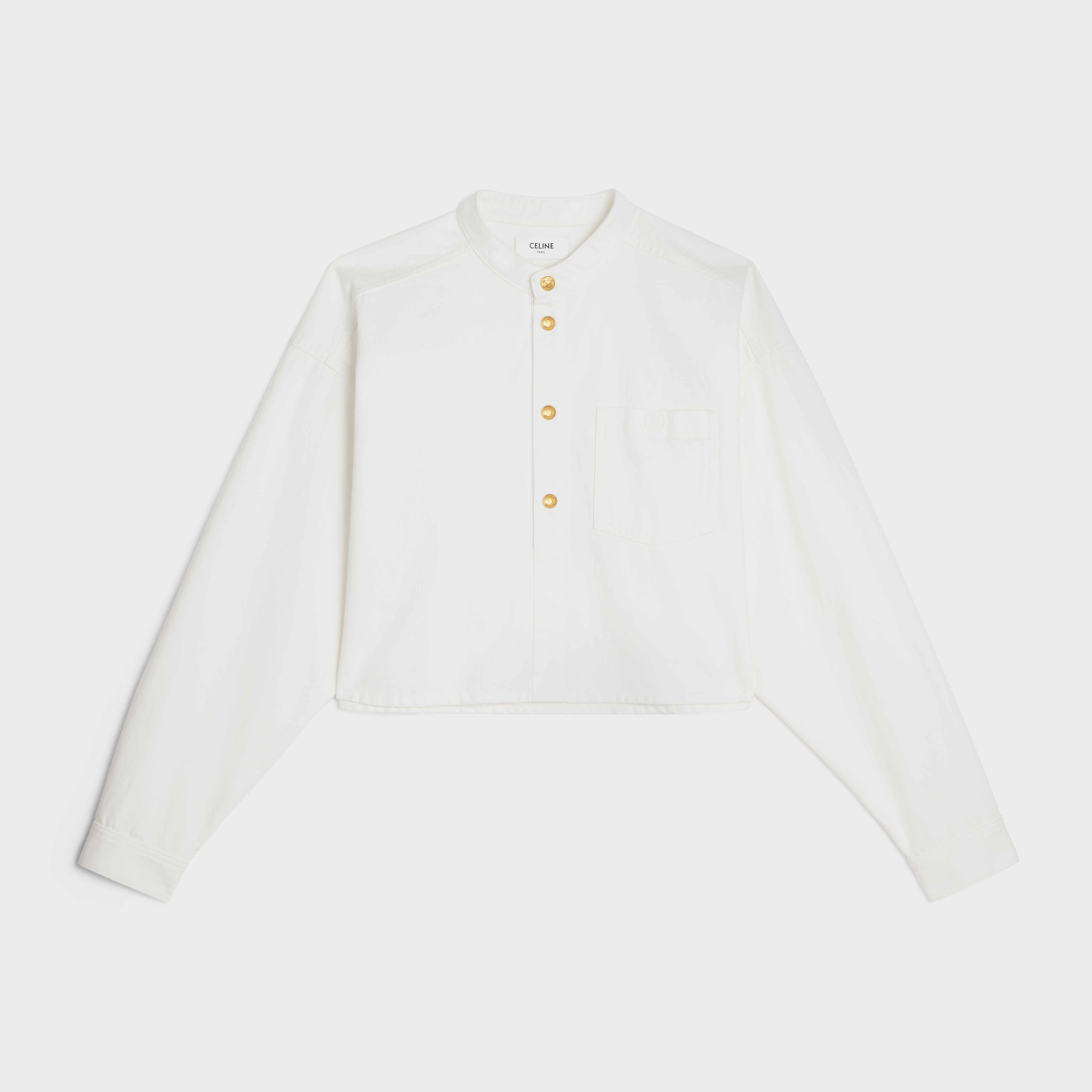 triomphe pea jacket in optic white denim - 1