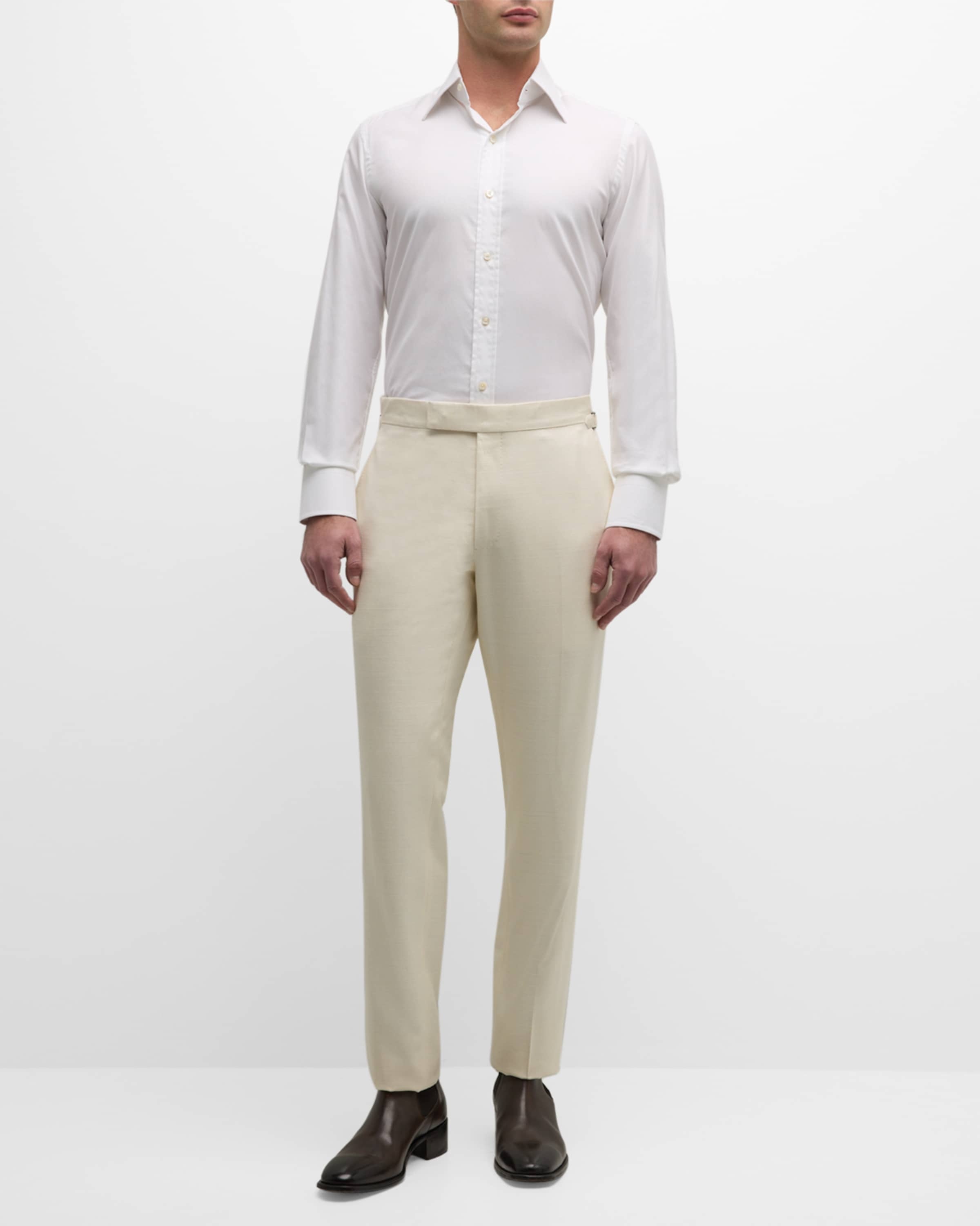 Men's Textured Silk Shelton Trousers - 4