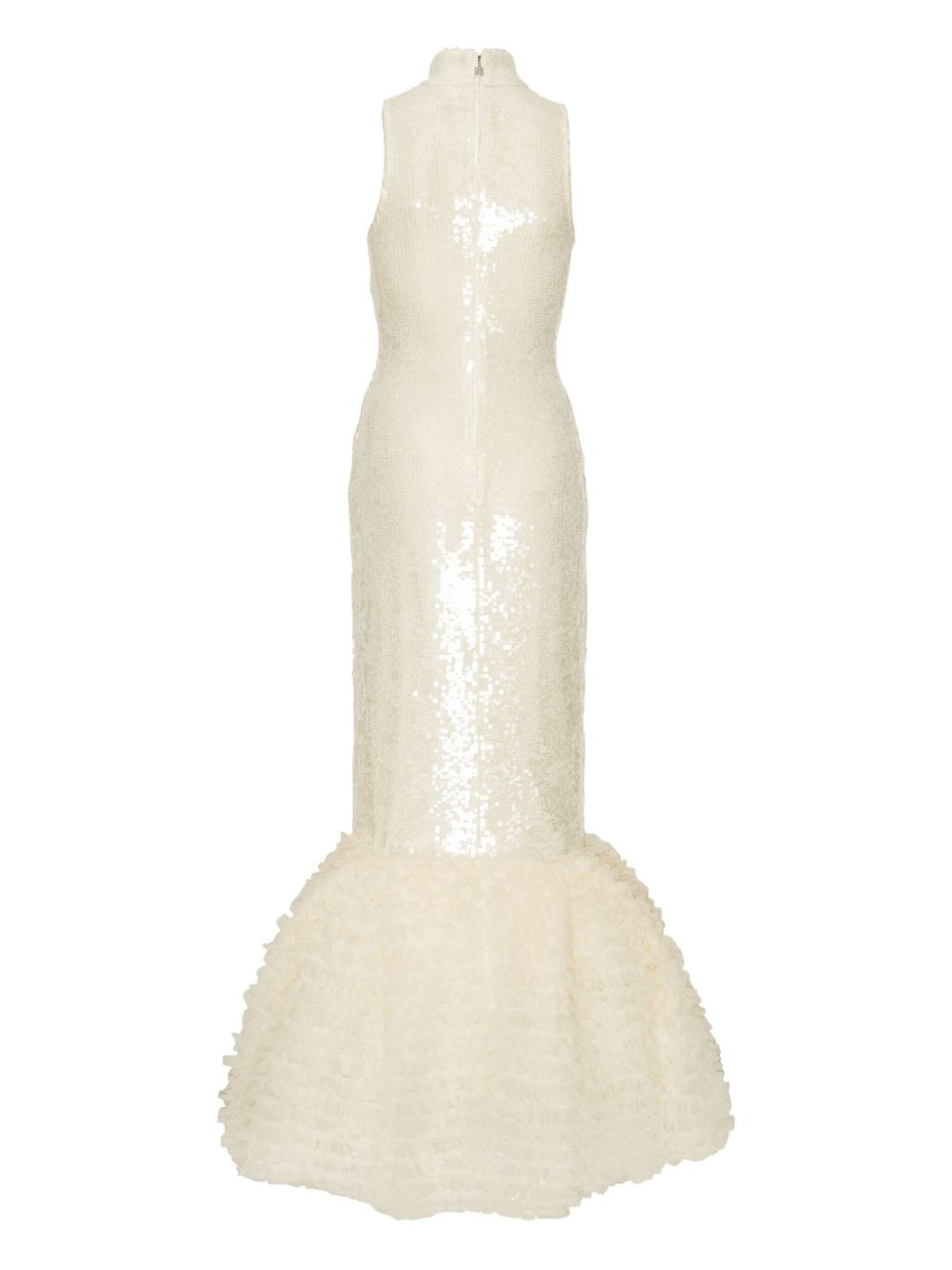 sequin-embellished ruffled gown - 5