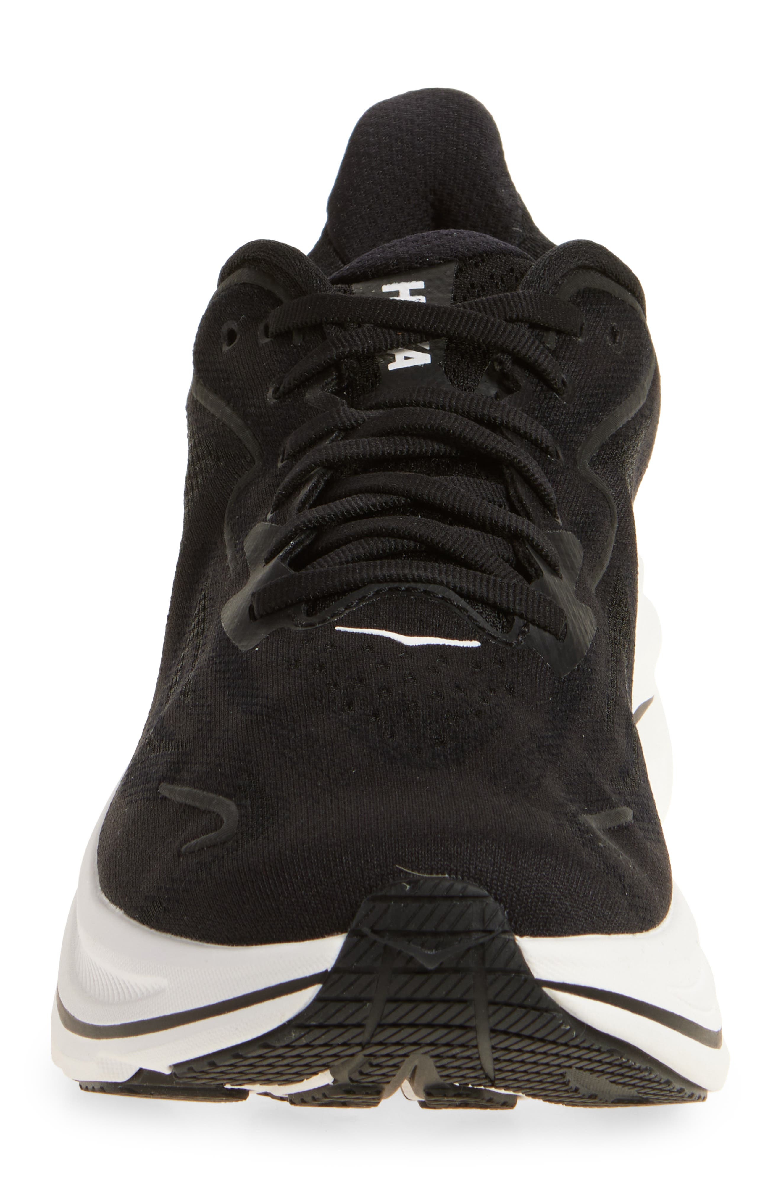 HOKA Clifton 10 Running Shoe in Black /White at Nordstrom - 4