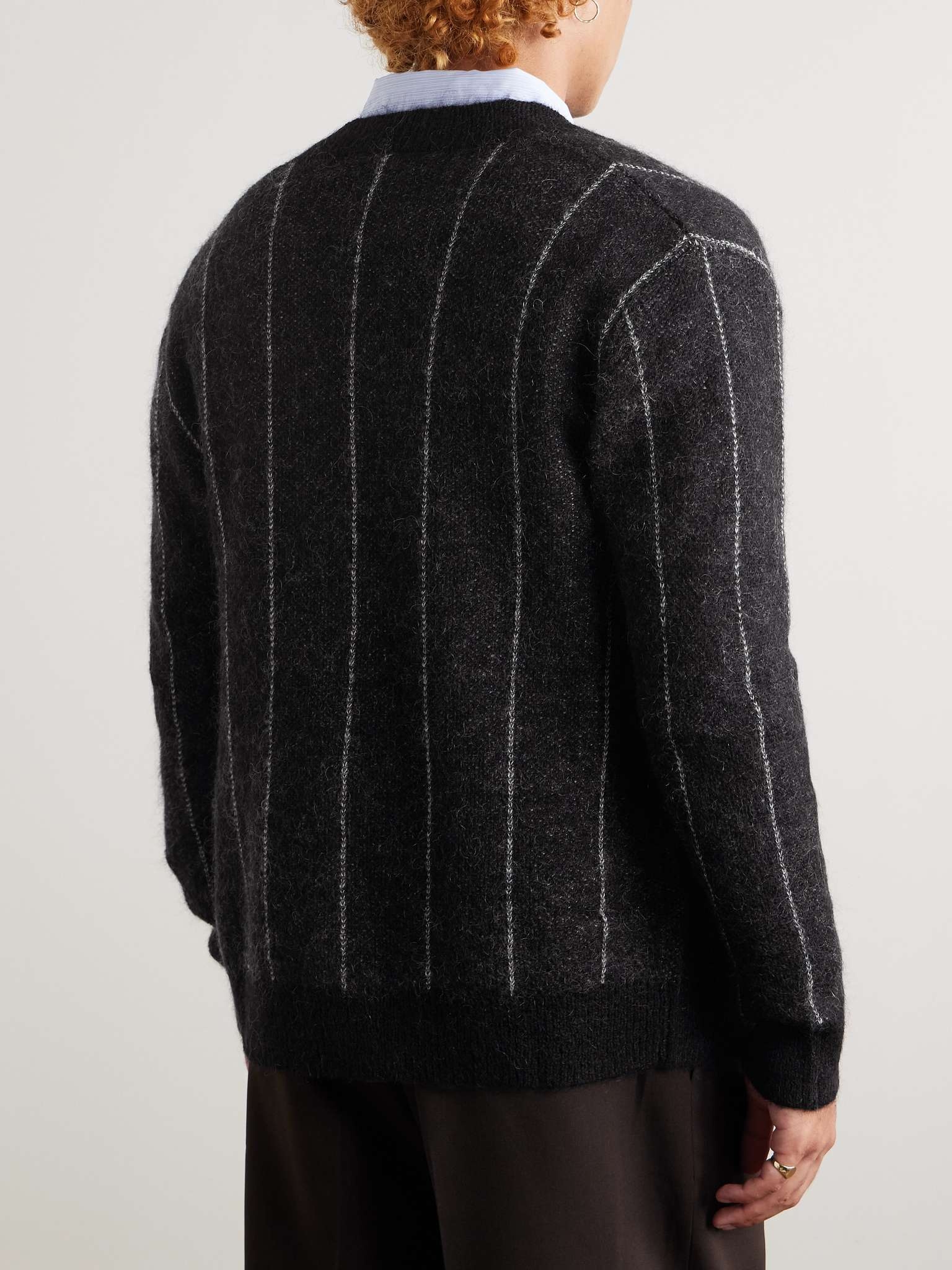 Billy 6594 Pinstriped Brushed-Knit Cardigan - 4