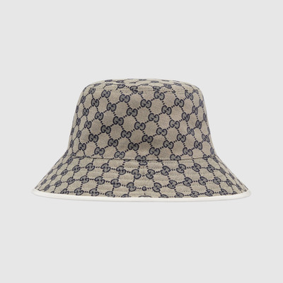 GUCCI GG canvas and stirrup print reversible hat outlook