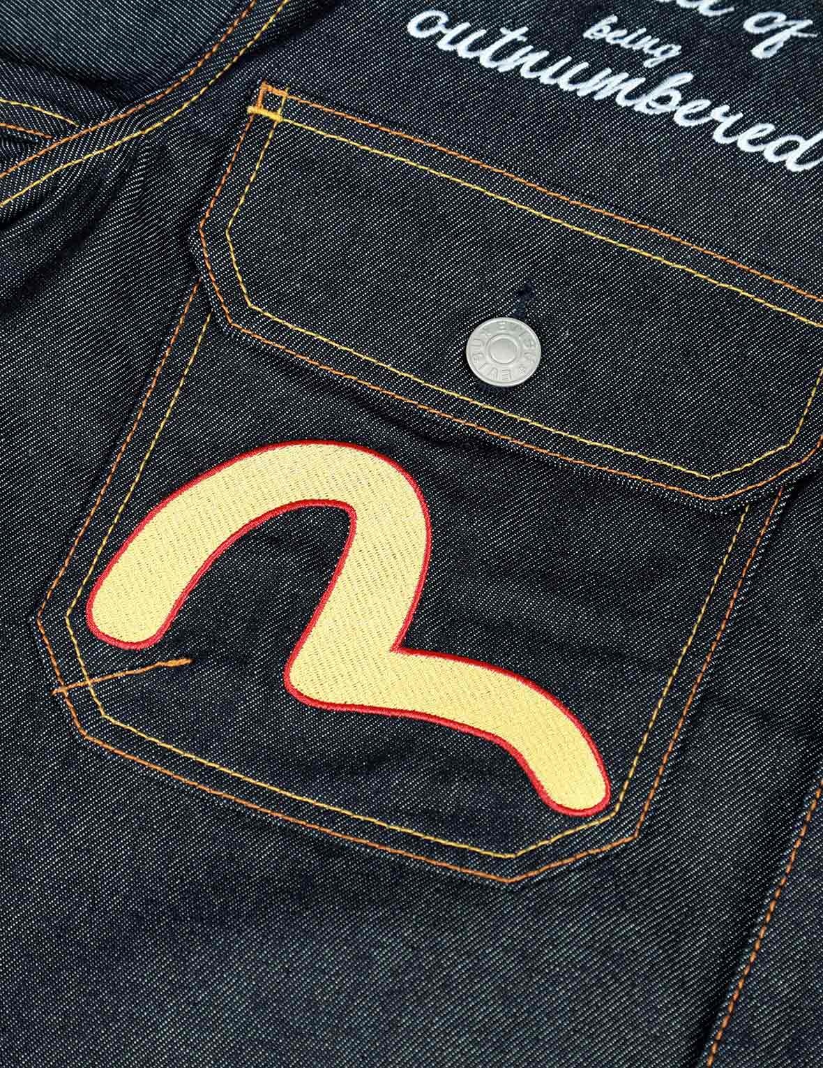 “KOI PLAYING IN WAVES" EMBROIDERY DENIM JACKET - 8