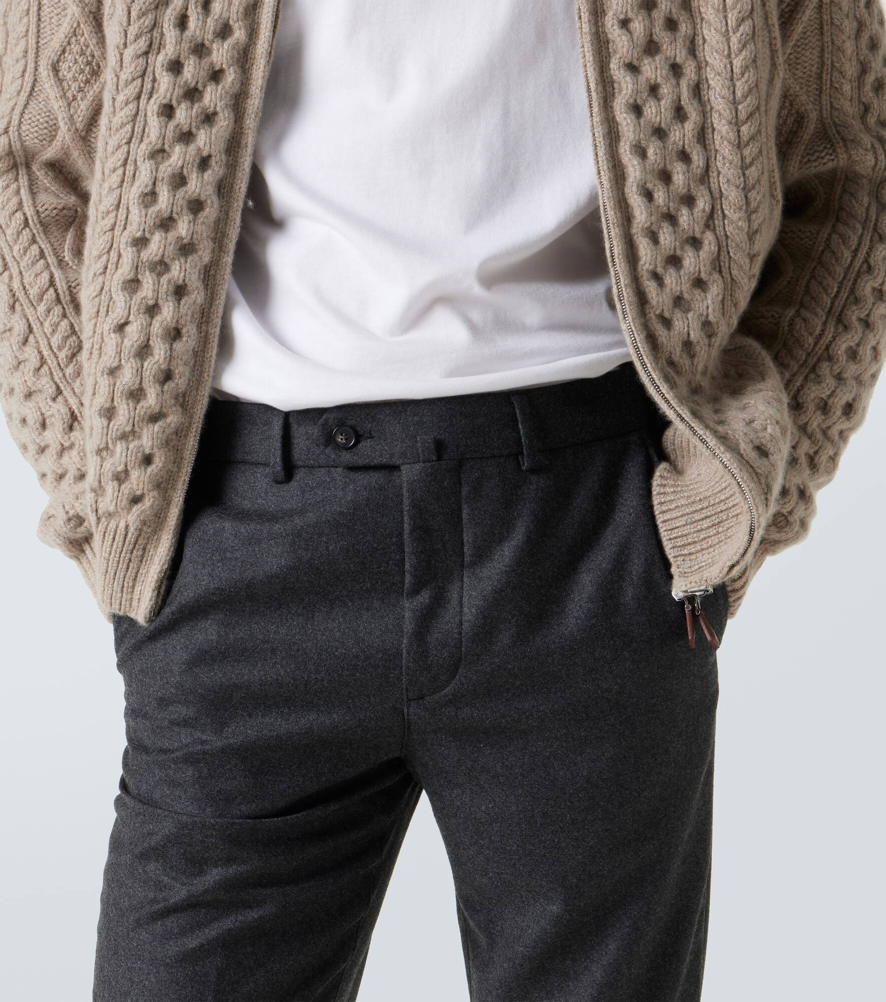 Carlo wool and cashmere straight pants - 5