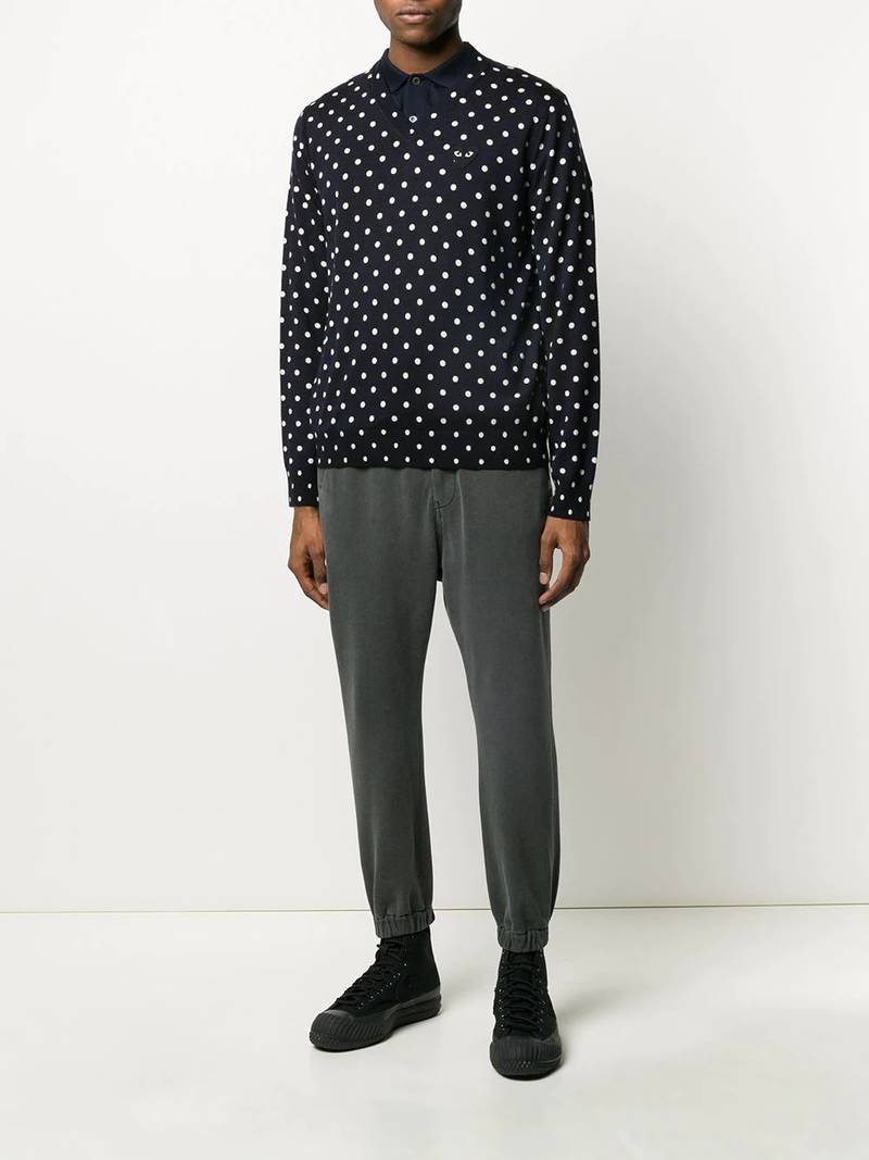 Comme des Garçons PLAY polka-dot print V-neck sweater outlook