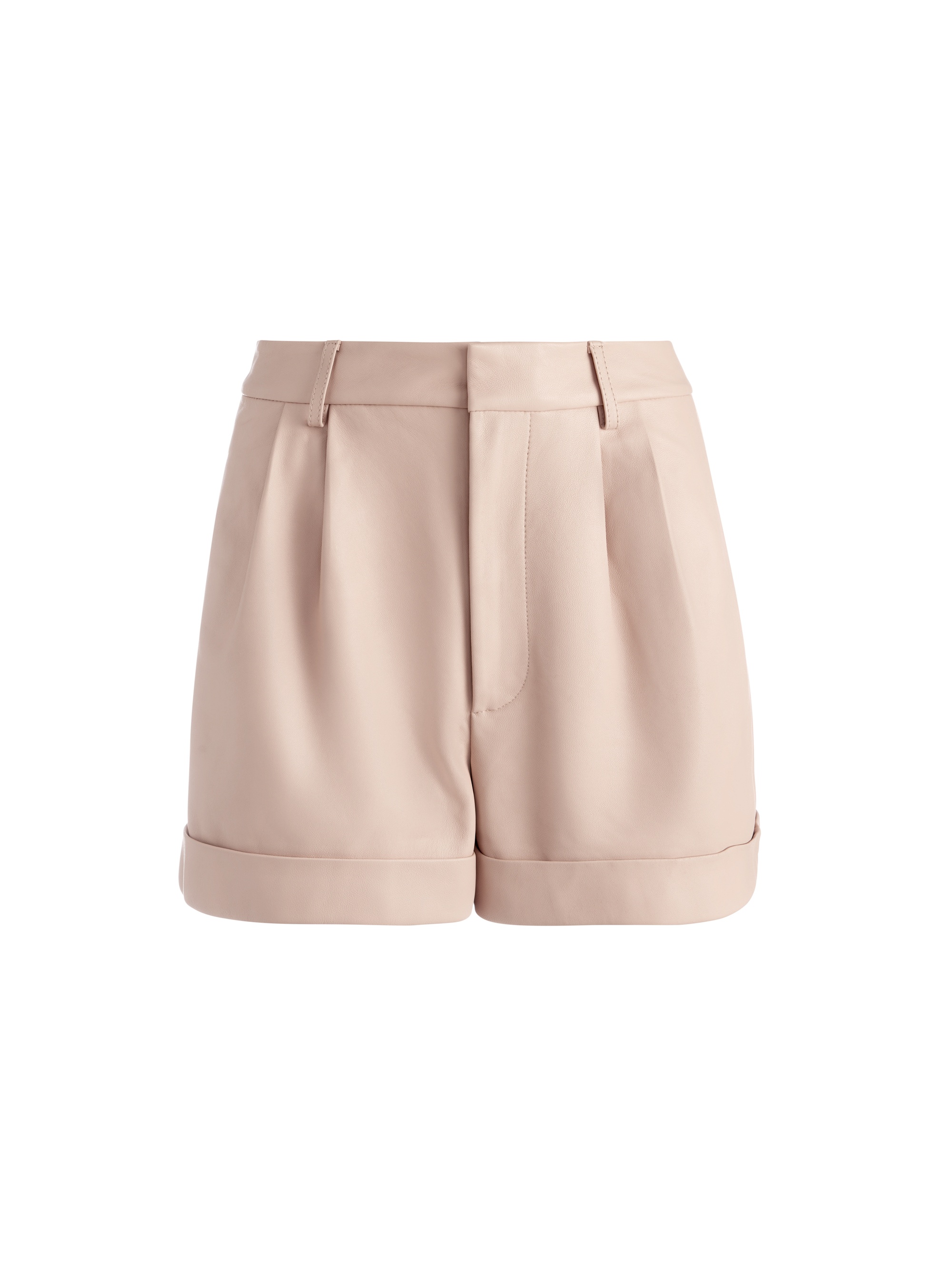 CONRY LEATHER PLEATED CUFF SHORTS - 1