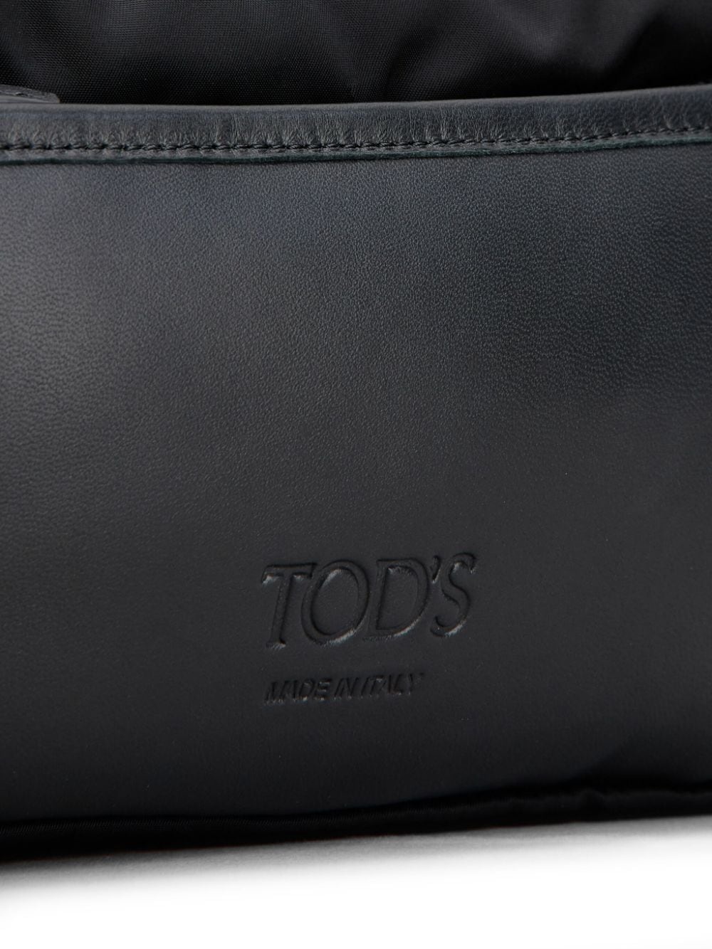 logo-debossed leather clutch bag - 5