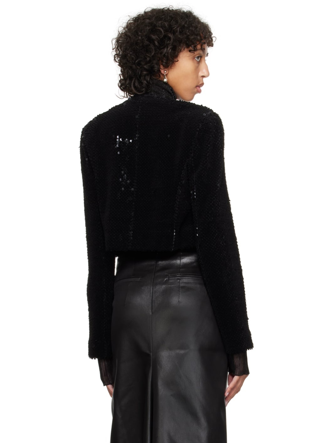 Black Sequin Blazer - 3