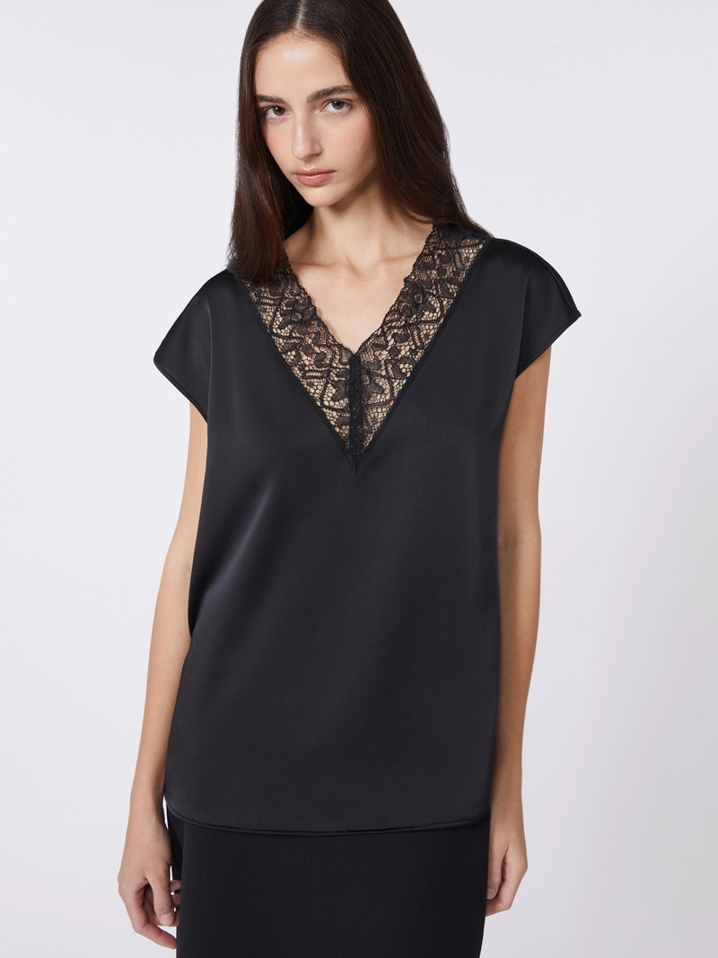 STAFFA Feminine satin top - BLACK 5
