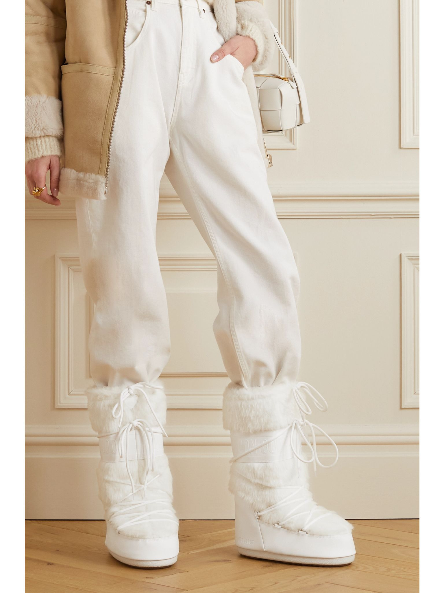 Icon faux fur and faux leather snow boots White - 2