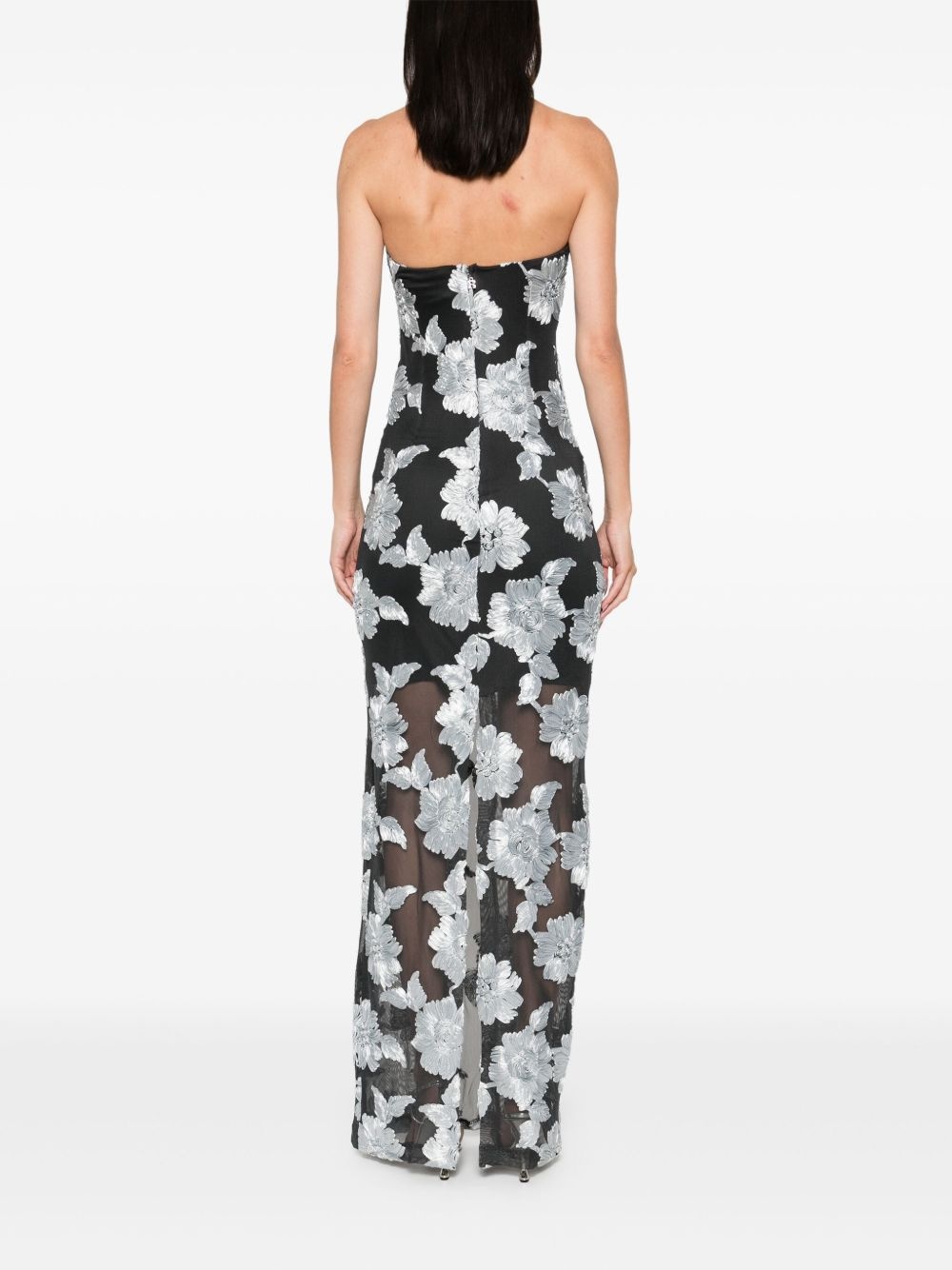 flower mesh maxi dress - 4