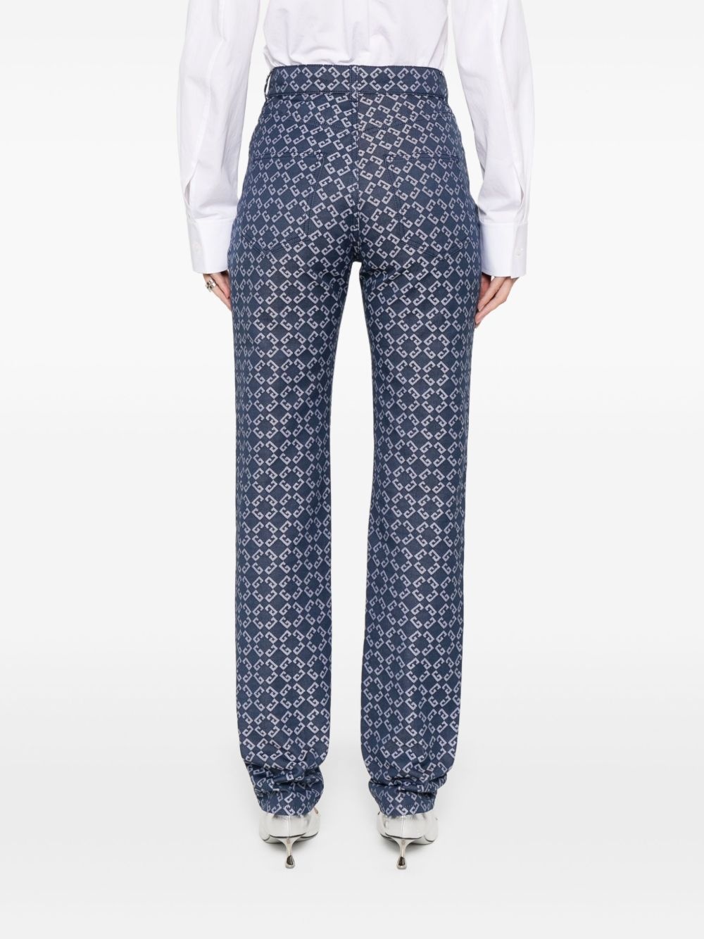 logo-jacquard jeans - 4