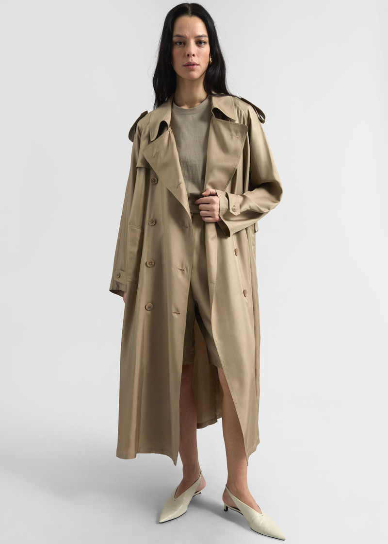 Veyron Silk Trench - Beige 3