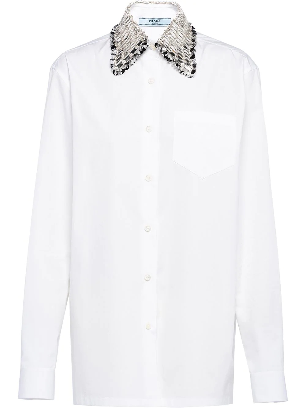 embellished-collar buttoned shirt - 1