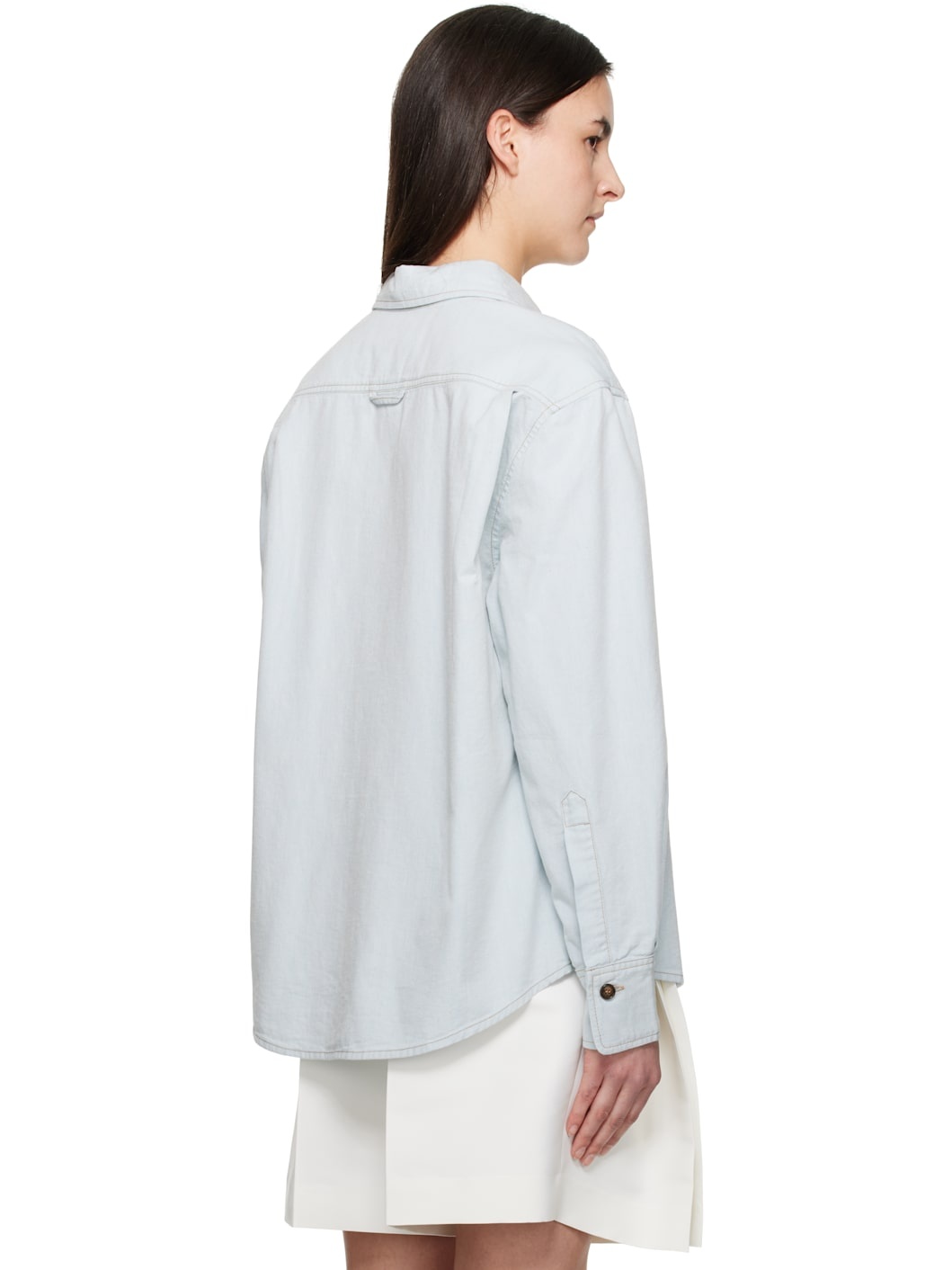 Blue Oversized Denim Shirt - 3