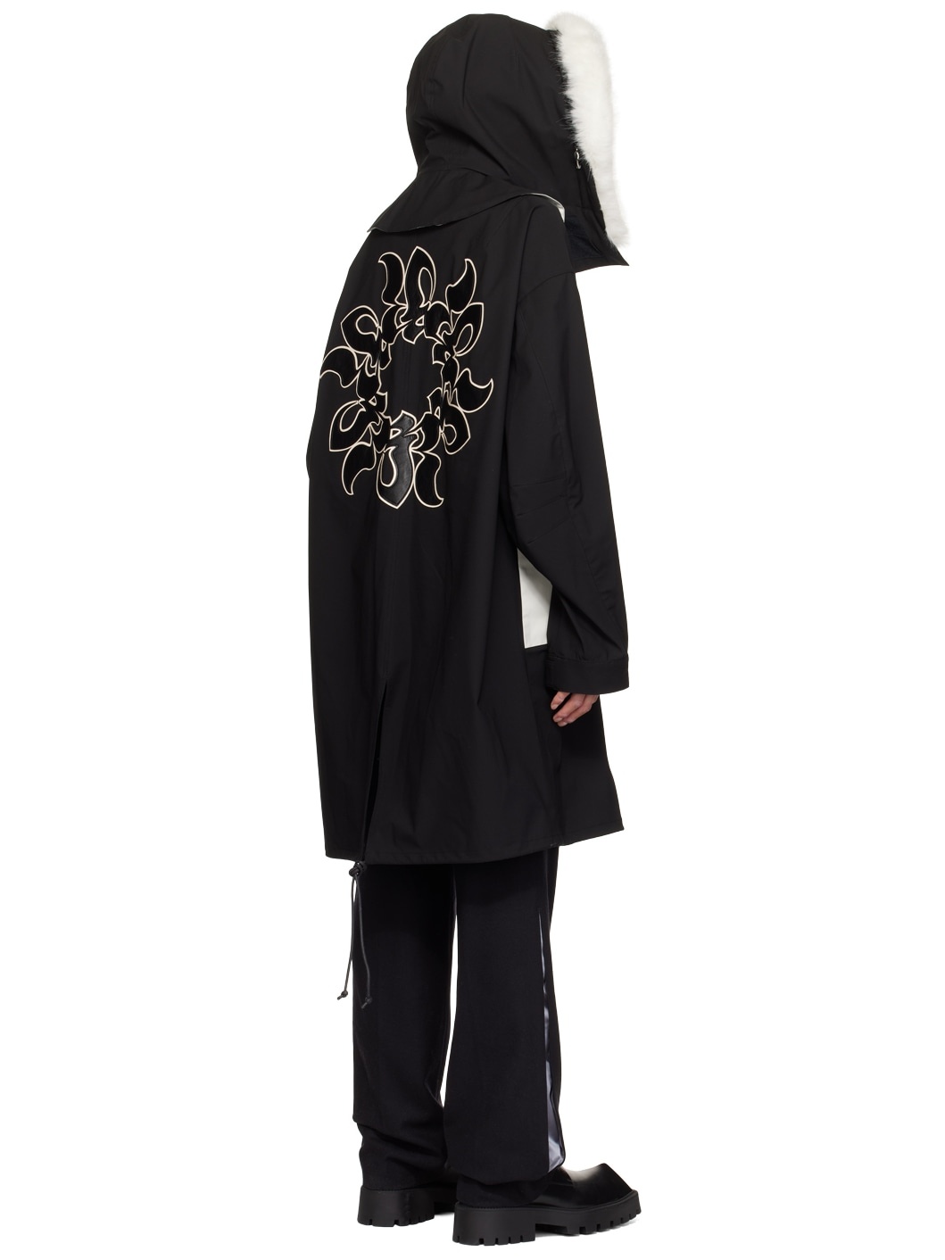 Black Paneled Coat - 3