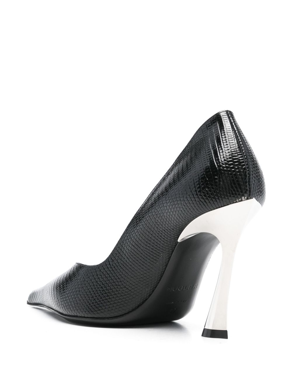 95mm grainy leather pumps - 3