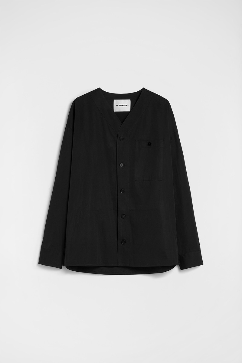 Cotton Poplin V-Neck Shirt 1