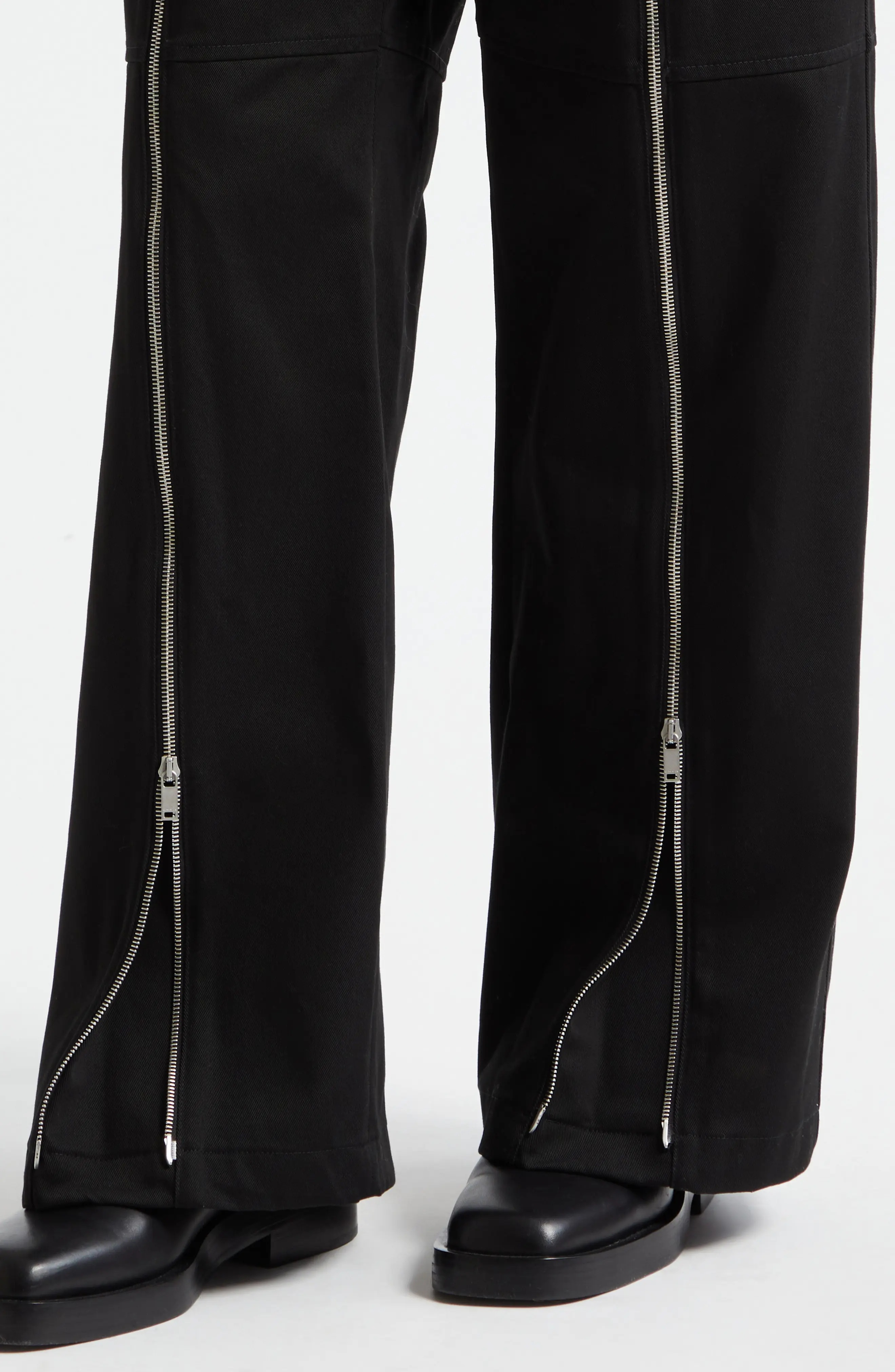 Zip Detail Cotton Pants - 5