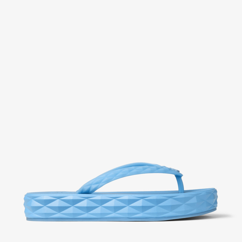 Diamond Flip Flop Dusty Blue Rubber Flats 1