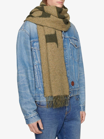 GUCCI jacquard wool-blend scarf outlook