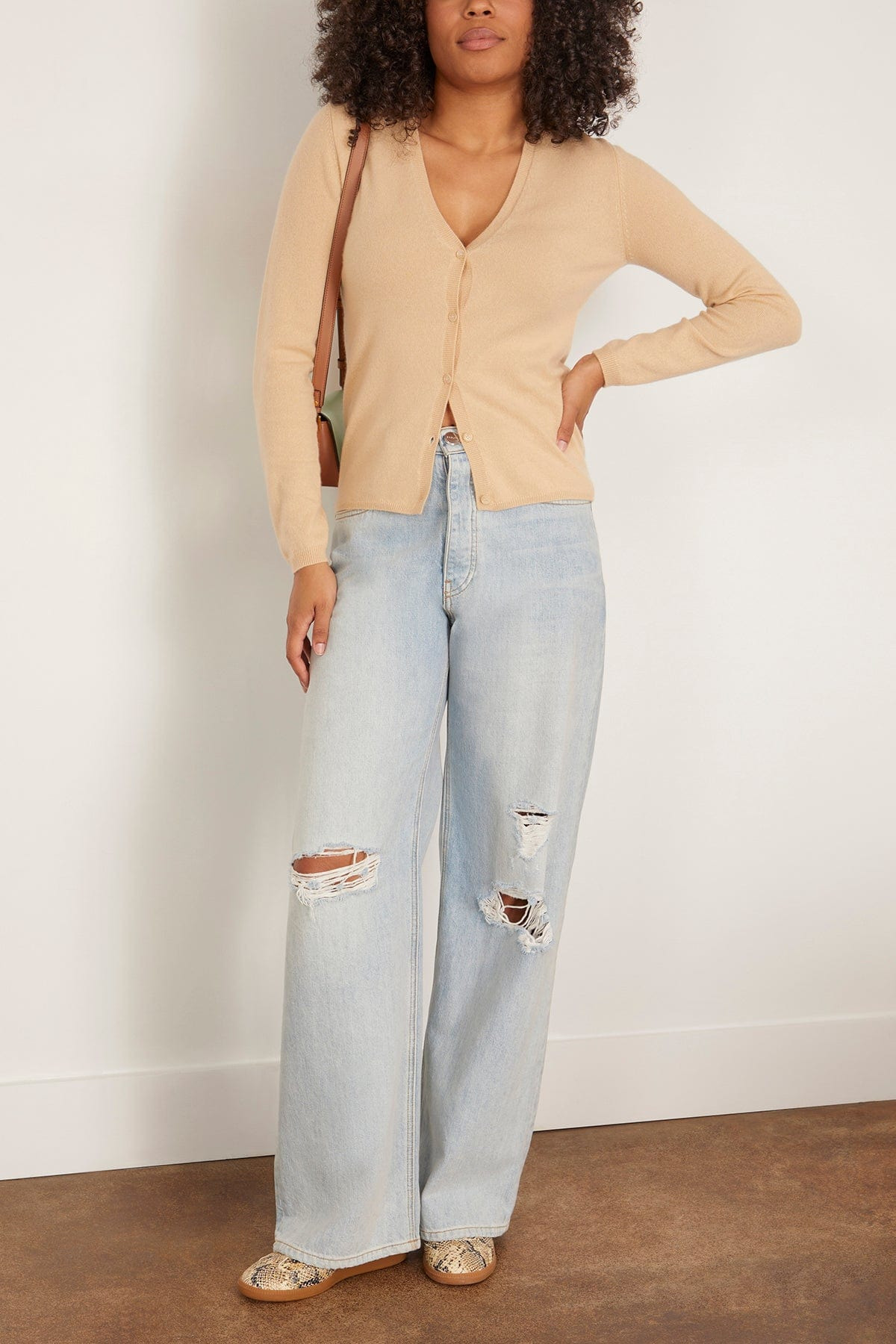V Cardigan in Macadamia - 2