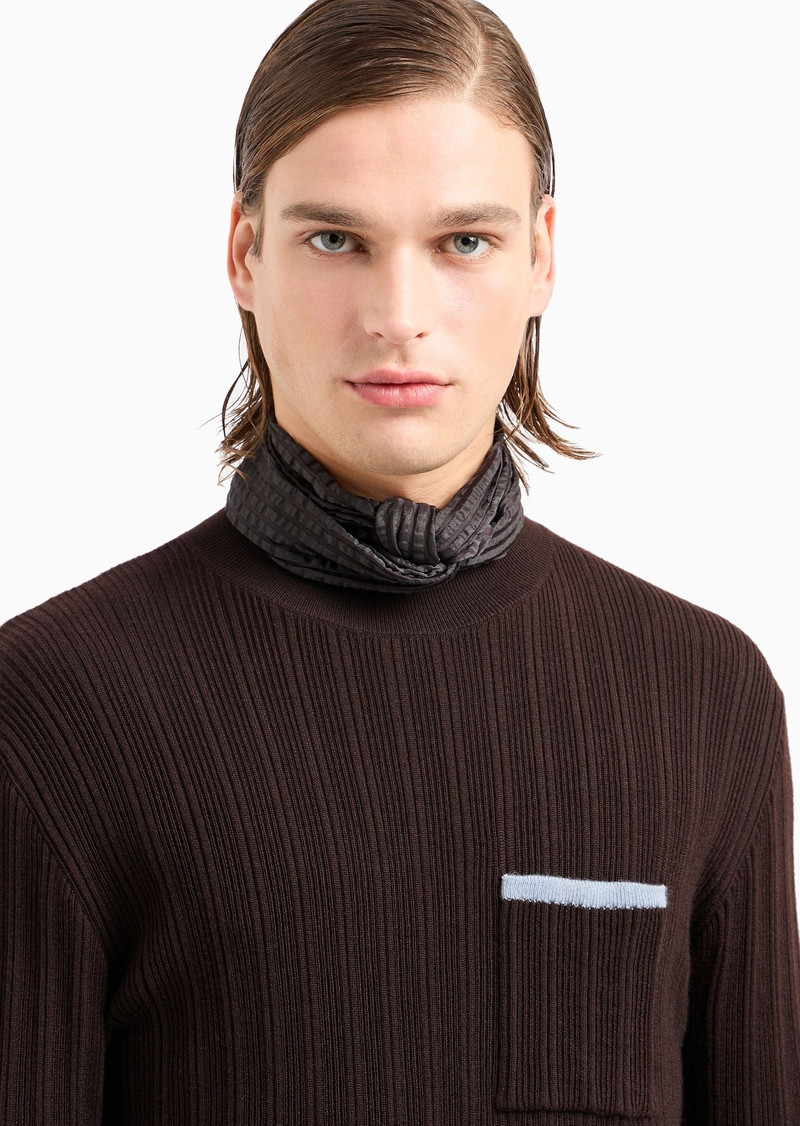 Silk and cotton seersucker blend scarf 3