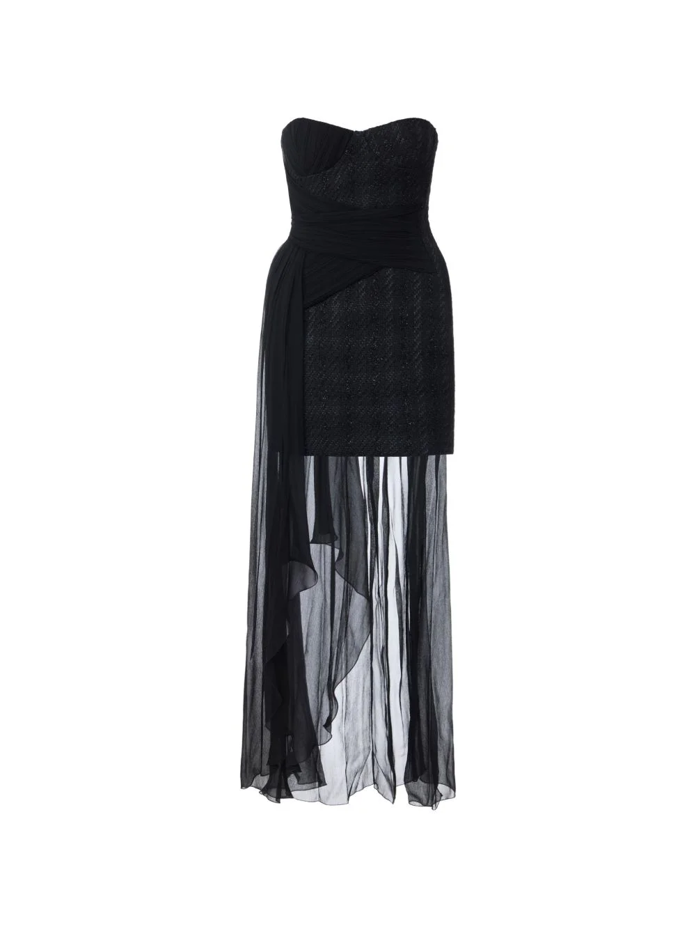 tweed mini dress with sash - 1