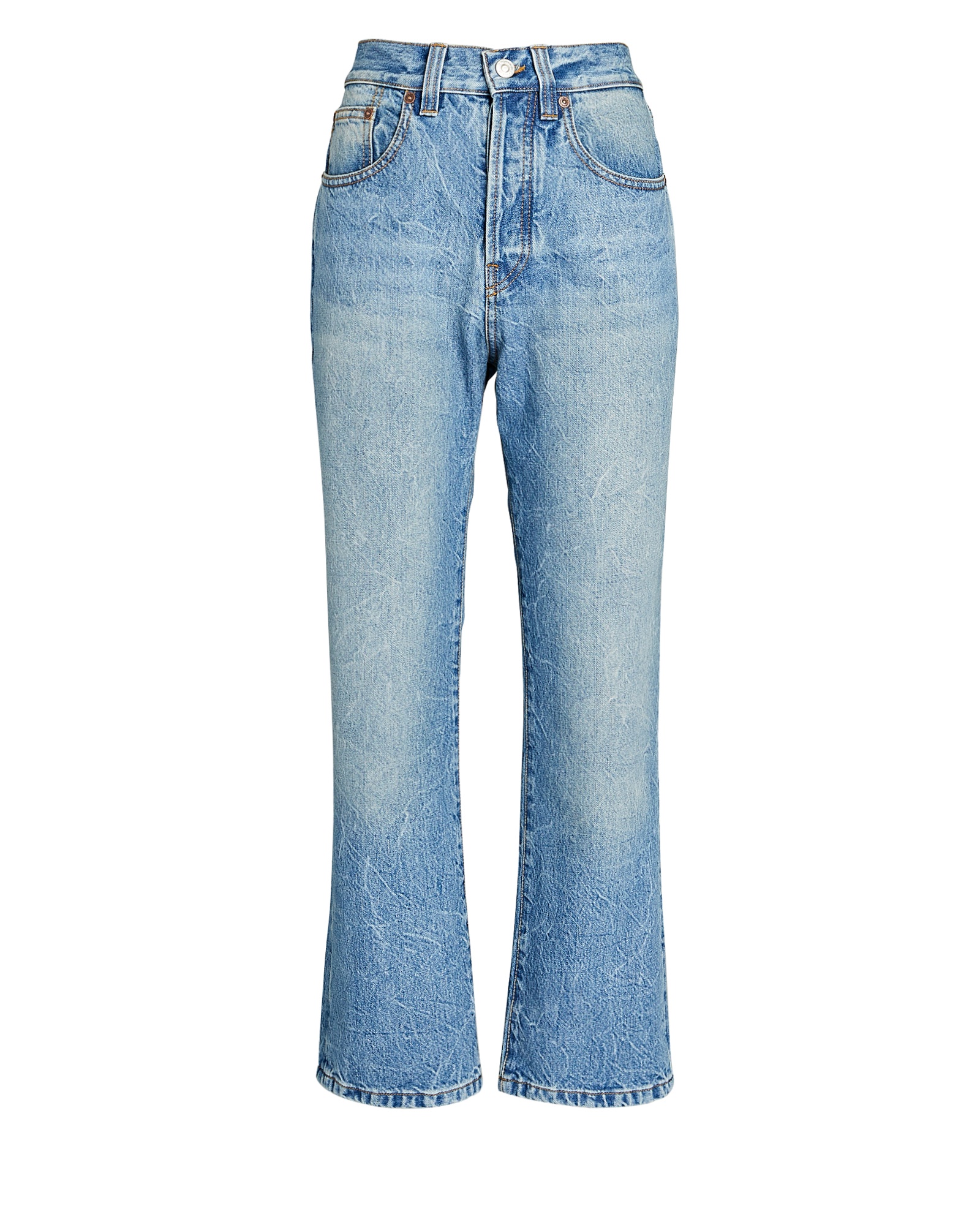 Victoria Mid-Rise Straight-Leg Jeans - 1