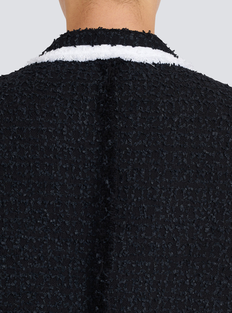 Tweed blazer with embroidered Balmain logo 9