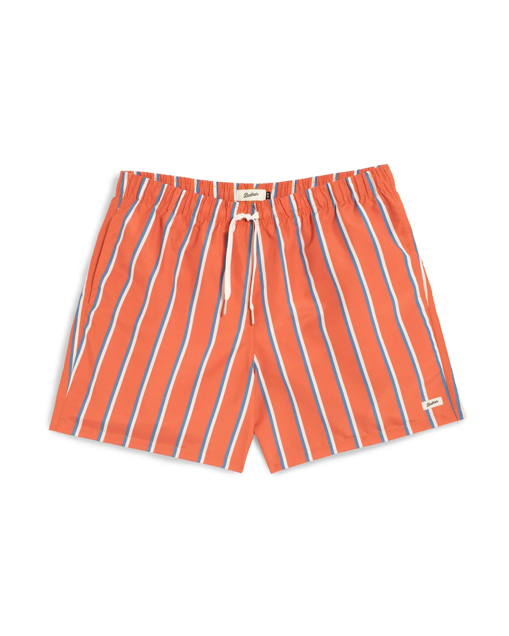 Blue & White Fine Stripe Swim Trunk - 1