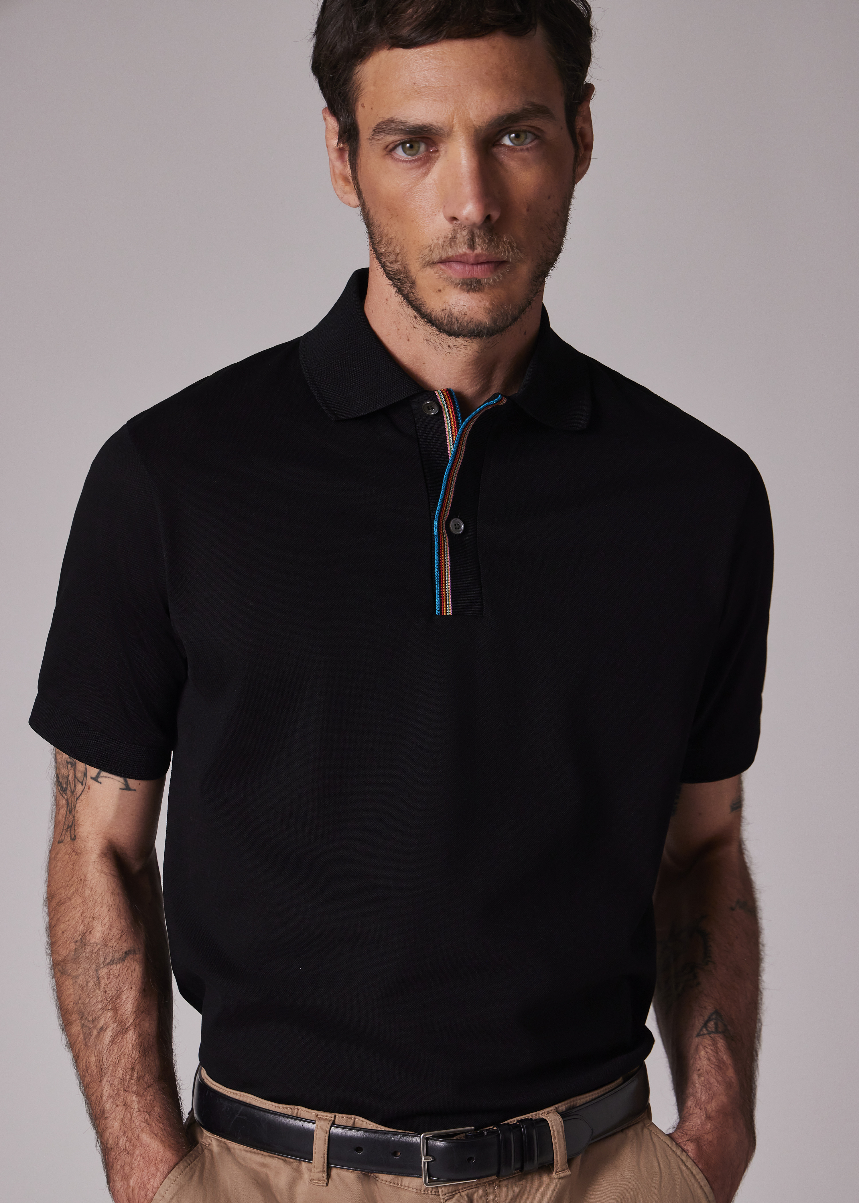 'Signature Stripe' Trim Polo Shirt - 3