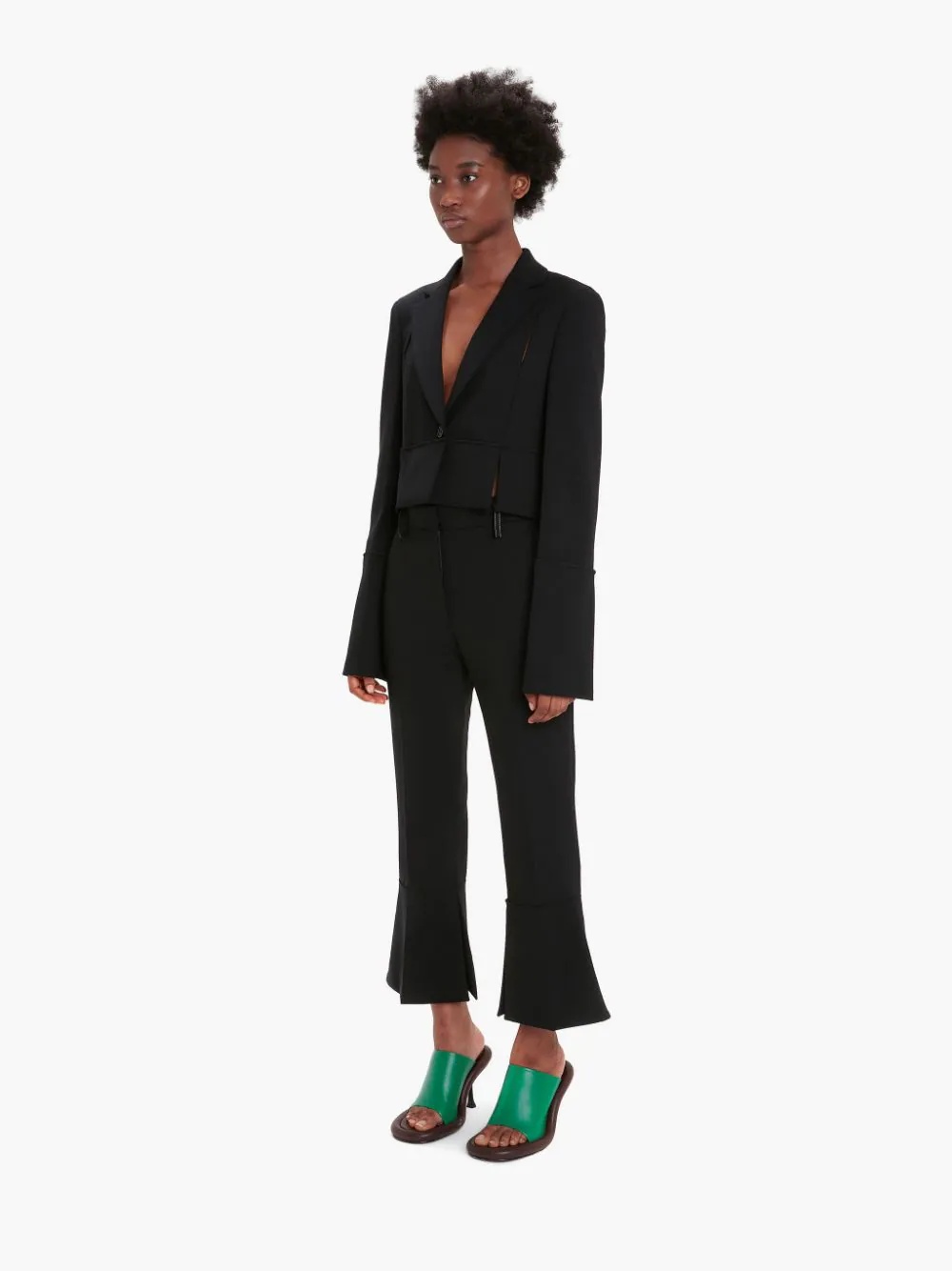 CROPPED SLIM FLARE TROUSERS - 3