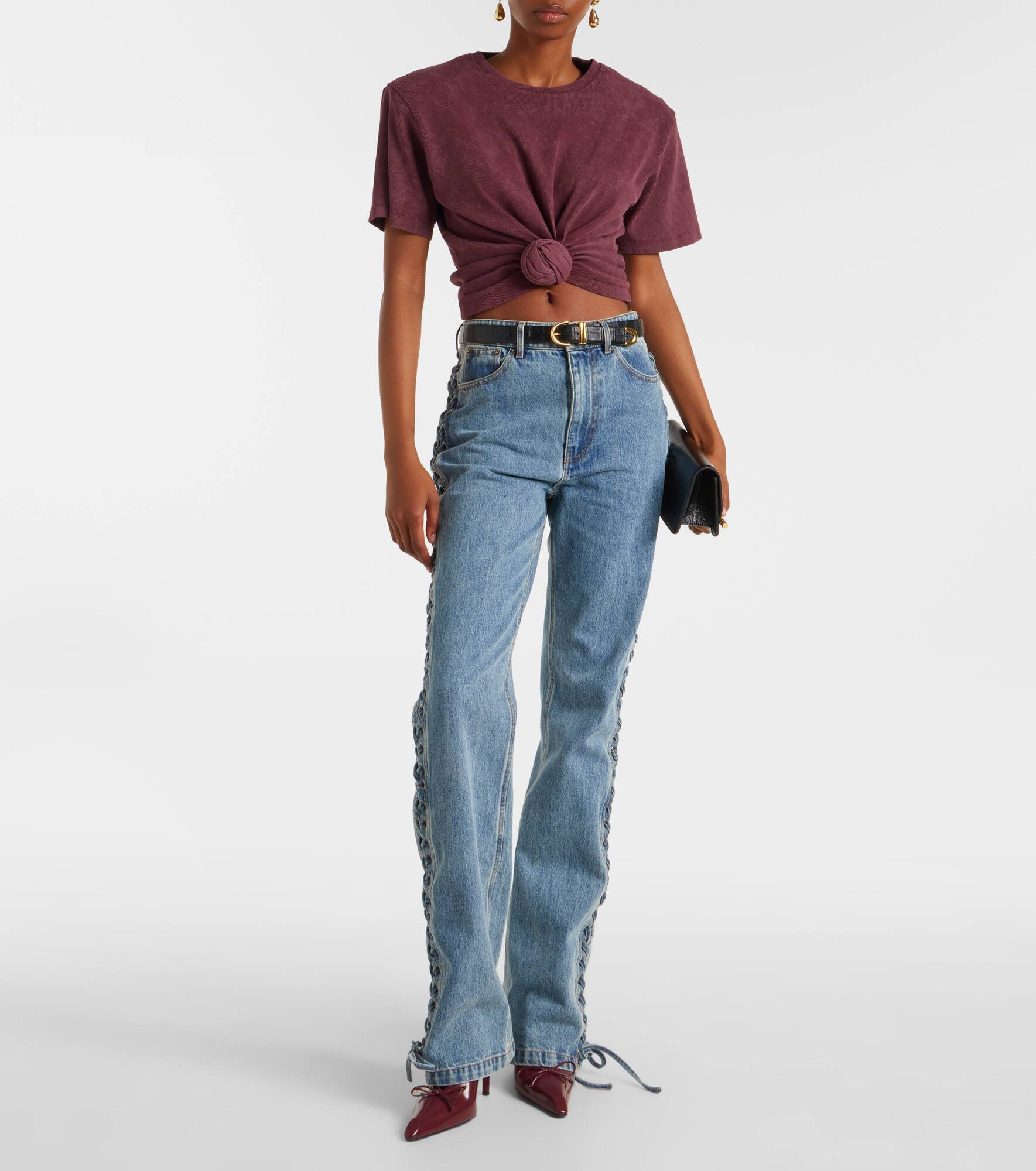 Laced straight jeans - 2